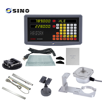 Sistema di lettura digitale SINO SDS2MS dispositivo multifunzione progettato per fresatrici e torni, ingresso AC 100-240V e dotato di un codificatore lineare
